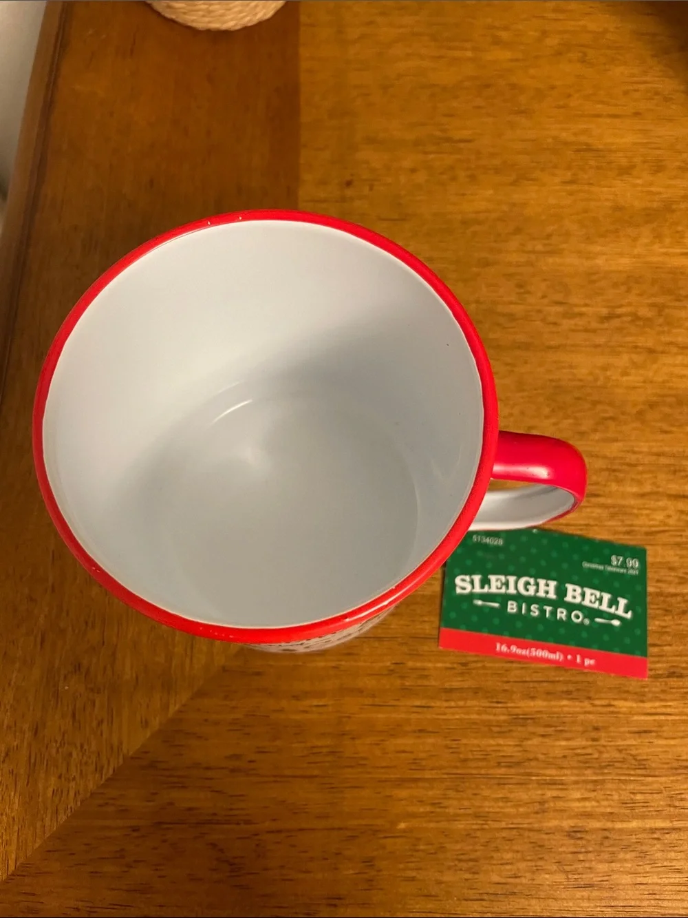 NWT Large SLEIGH BELL BISTRO Christmas Mug Hot Cocoa Tea Coffee Cup Enamelware